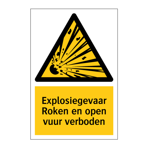Explosiegevaar Roken en open vuur verboden