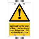 Gasmeetruimte Geen roken, vuur en open vlam. Bij gevaar, sluit de hoofdgaskraan