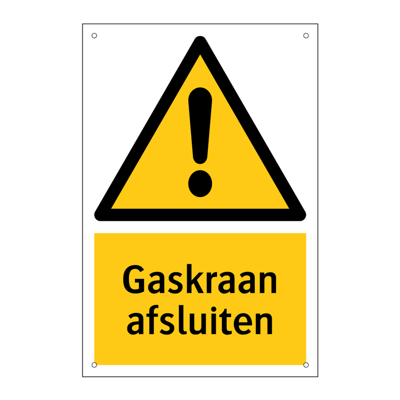 Gaskraan afsluiten
