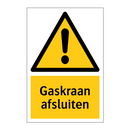 Gaskraan afsluiten