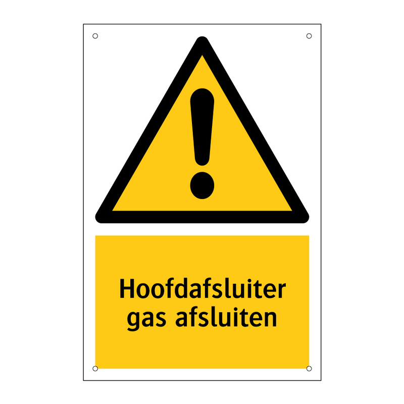 Hoofdafsluiter gas afsluiten