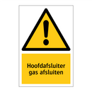 Hoofdafsluiter gas afsluiten