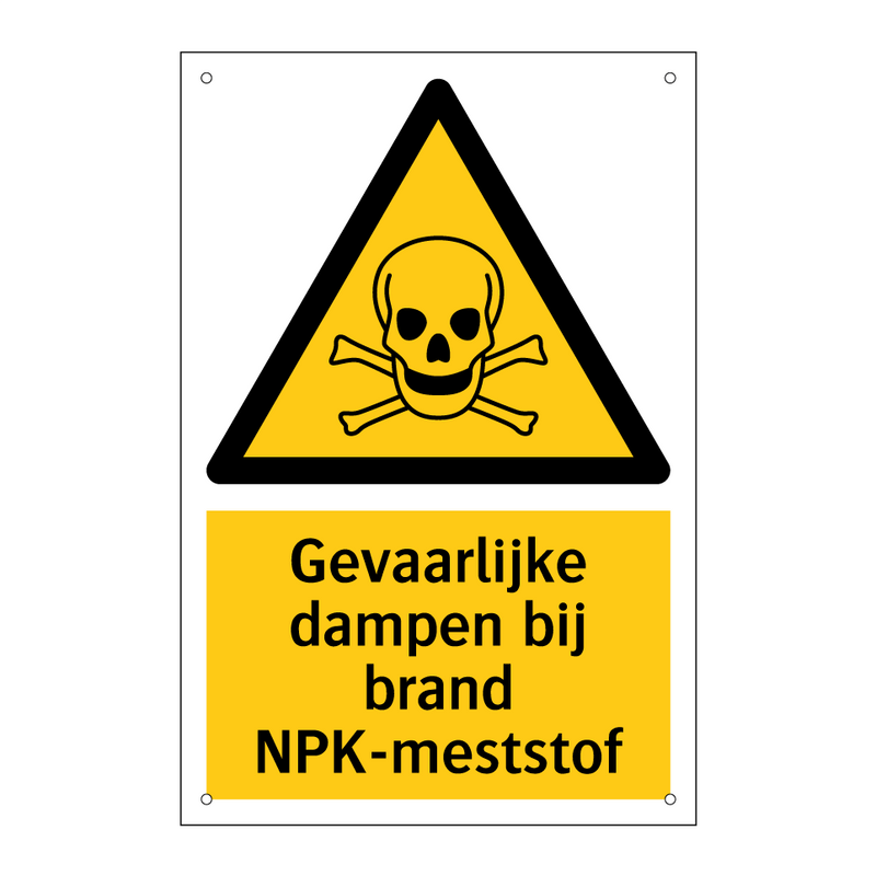 Gevaarlijke dampen bij brand NPK-meststof