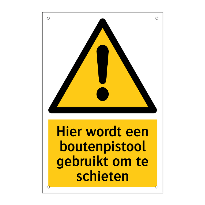 Hier wordt een boutenpistool gebruikt om te schieten