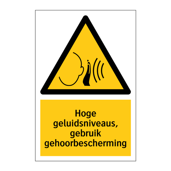 Hoge geluidsniveaus, gebruik gehoorbescherming