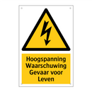 Hoogspanning Waarschuwing Gevaar voor Leven