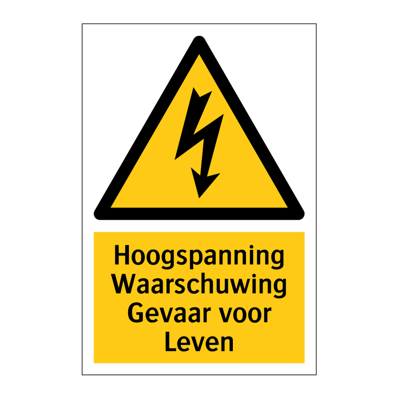 Hoogspanning Waarschuwing Gevaar voor Leven
