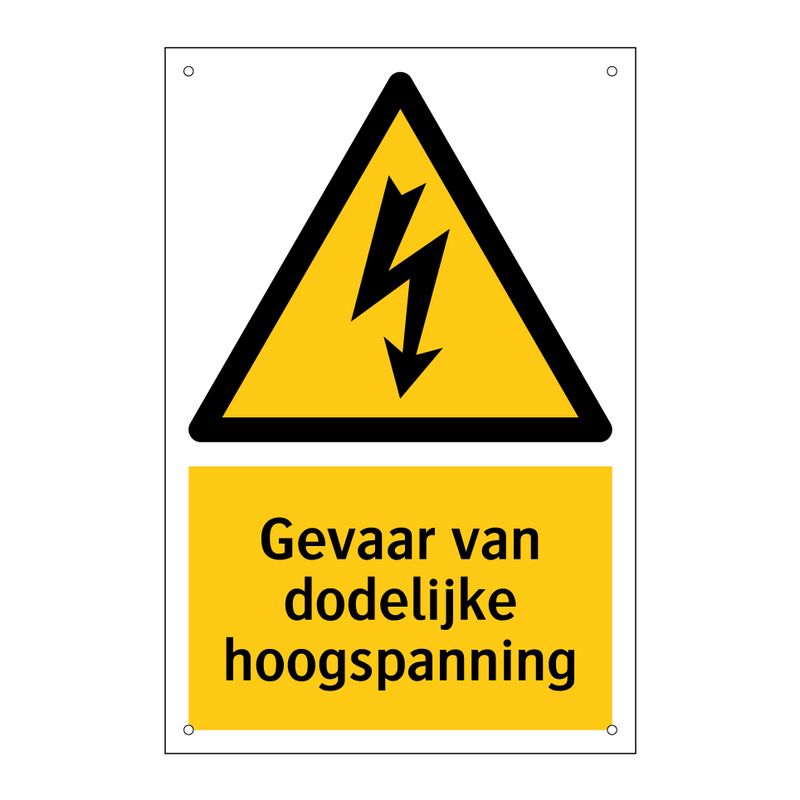 Gevaar van dodelijke hoogspanning