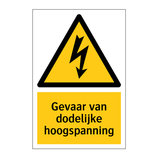 Gevaar van dodelijke hoogspanning