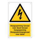 Hoogspanning Gevaar voor dood Gevaar hoogspanning Hoogspanningsgevaar voor dood