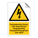 Hoogspanning Gevaar voor dood Gevaar hoogspanning Hoogspanningsgevaar voor dood