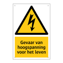 Gevaar van hoogspanning voor het leven