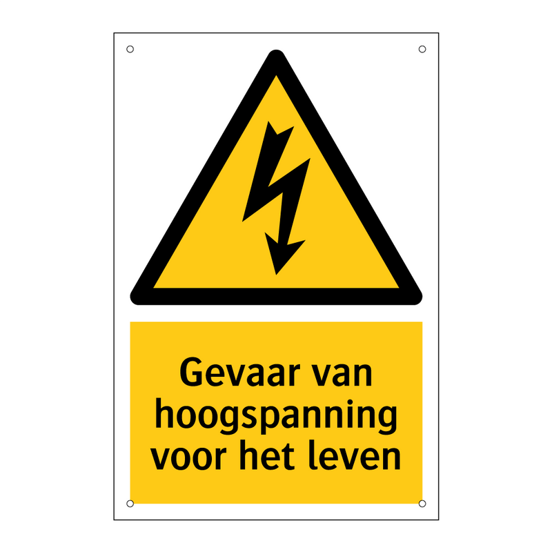 Gevaar van hoogspanning voor het leven