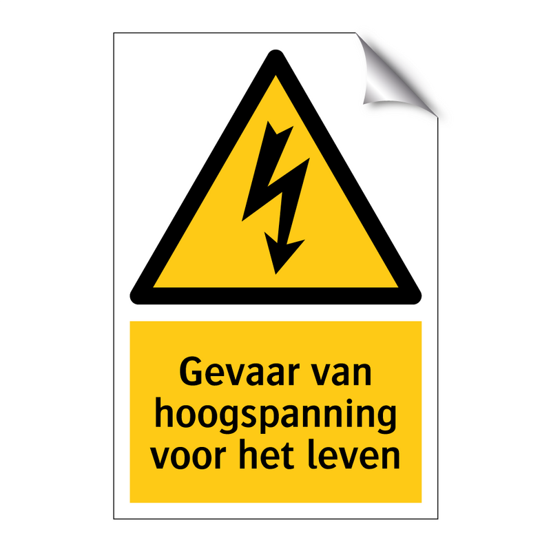 Gevaar van hoogspanning voor het leven