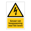 Gevaar van hoogspanning voor het leven