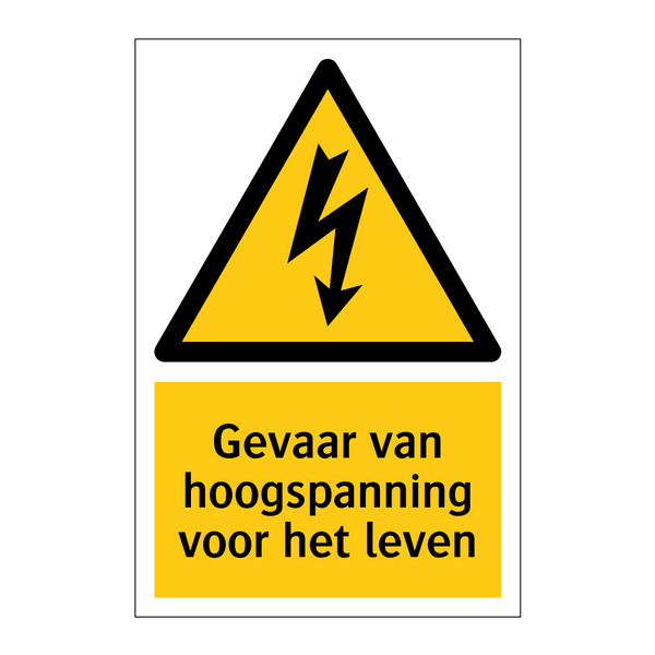 Gevaar van hoogspanning voor het leven
