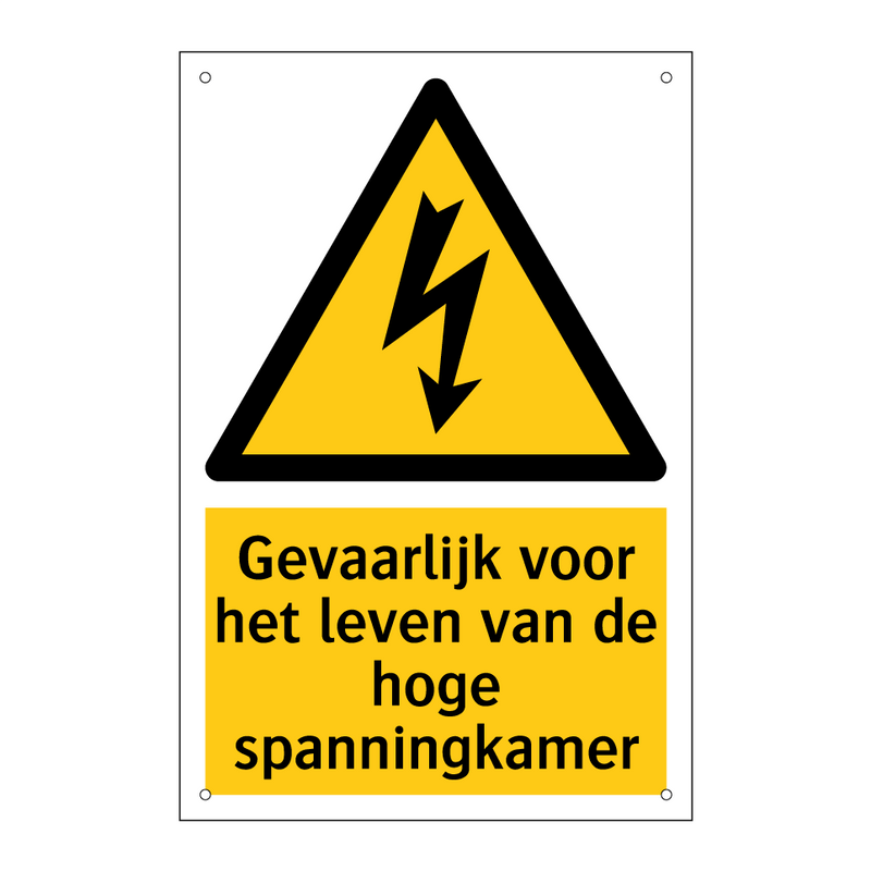 Gevaarlijk voor het leven van de hoge spanningkamer