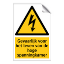 Gevaarlijk voor het leven van de hoge spanningkamer