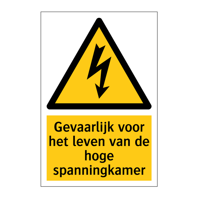 Gevaarlijk voor het leven van de hoge spanningkamer