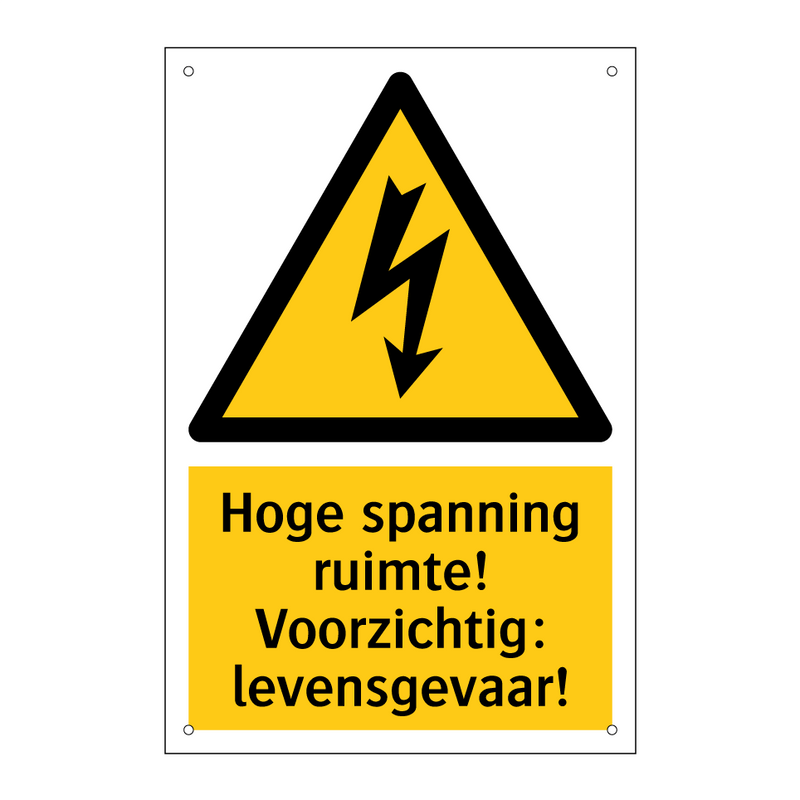 Hoge spanning ruimte! Voorzichtig: levensgevaar!
