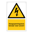 Hoogspanningstest Gevaar voor Leven!