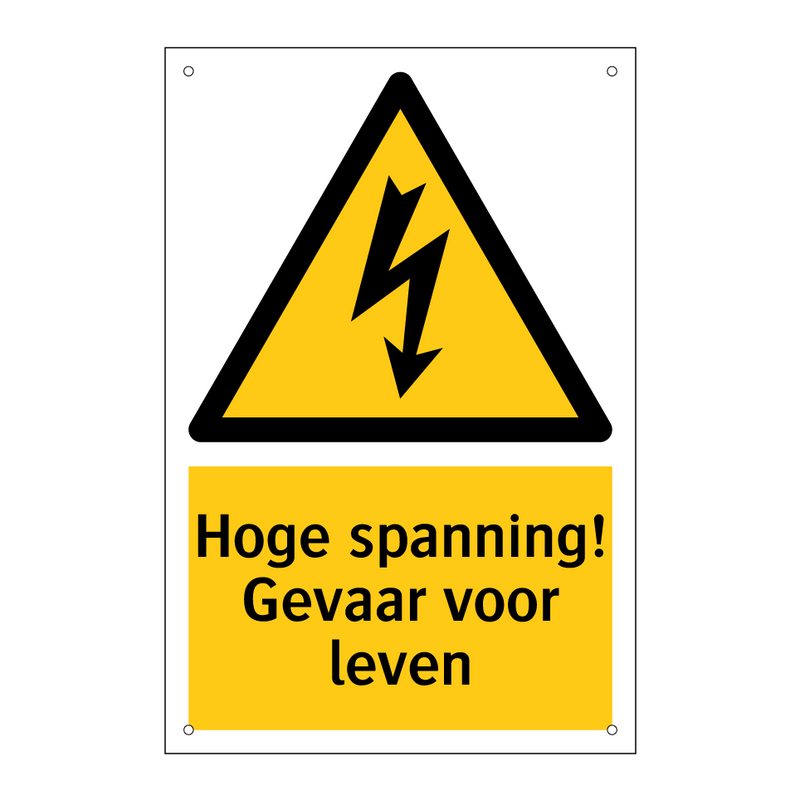 Hoge spanning! Gevaar voor leven