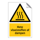 Hete vloeistoffen of dampen