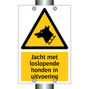 Jacht met loslopende honden in uitvoering