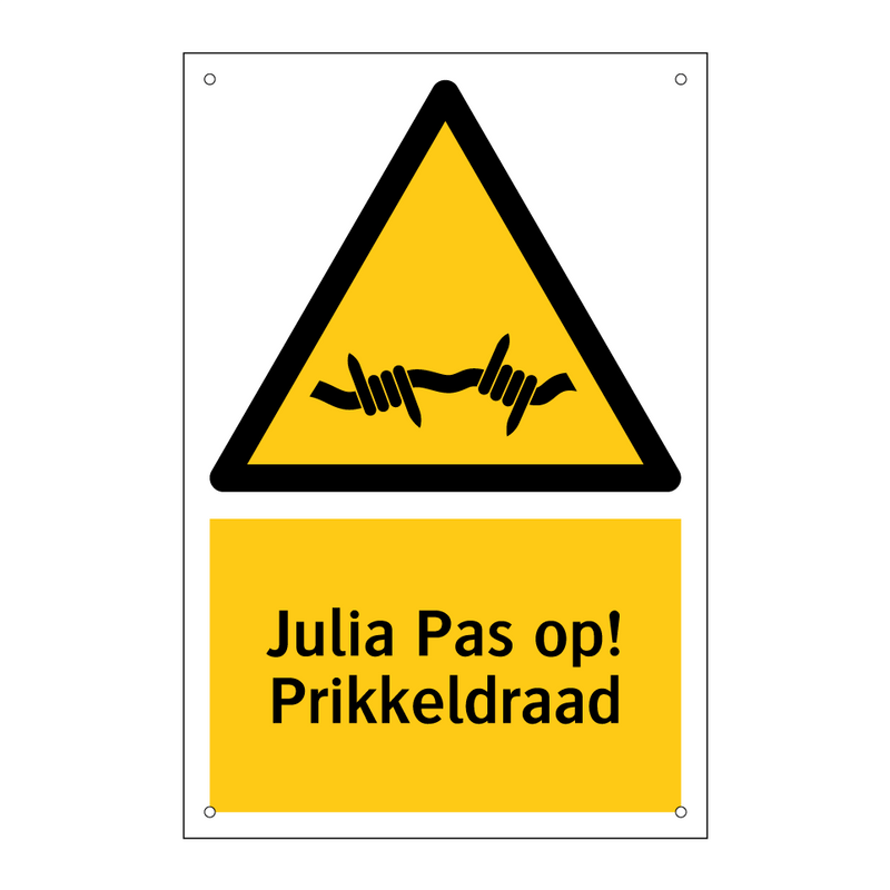 Julia Pas op! Prikkeldraad