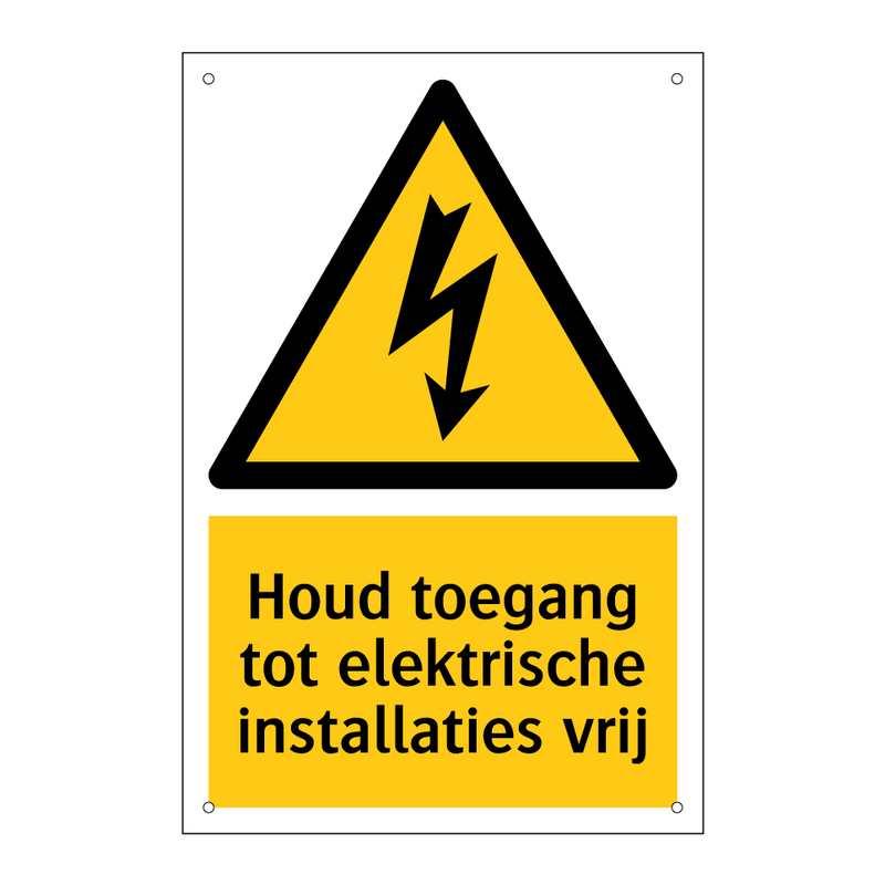 Houd toegang tot elektrische installaties vrij