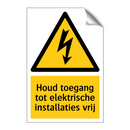 Houd toegang tot elektrische installaties vrij