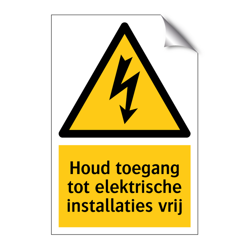 Houd toegang tot elektrische installaties vrij