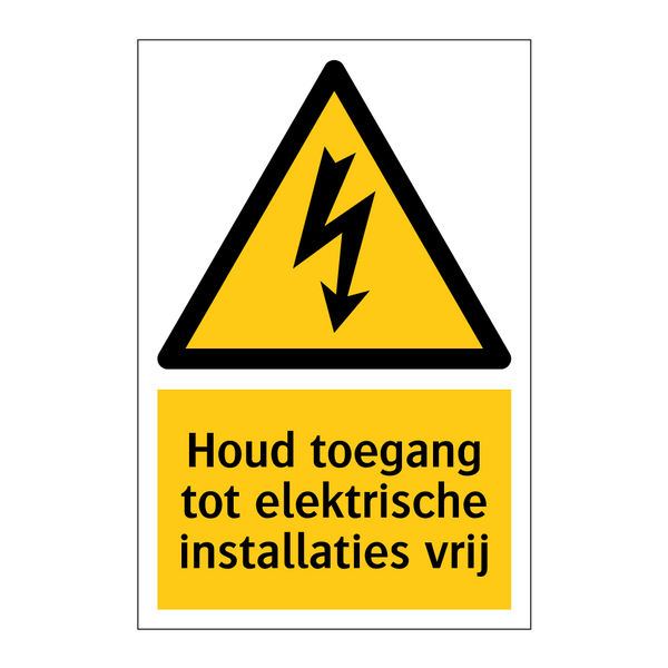 Houd toegang tot elektrische installaties vrij