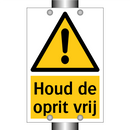 Houd de oprit vrij