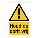 Houd de oprit vrij