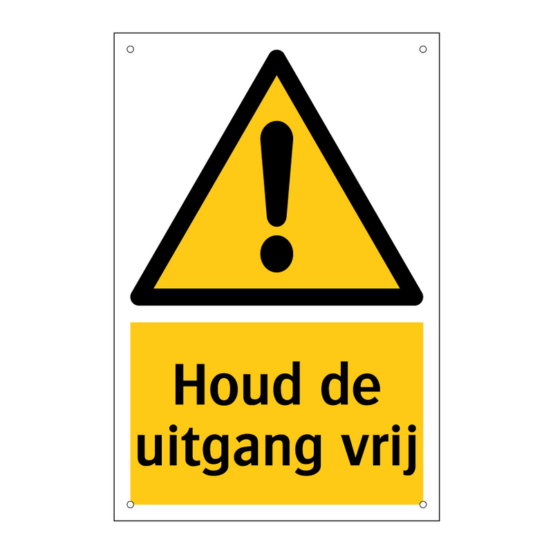 Houd de uitgang vrij