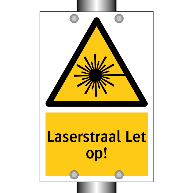Laserstraal Let op!