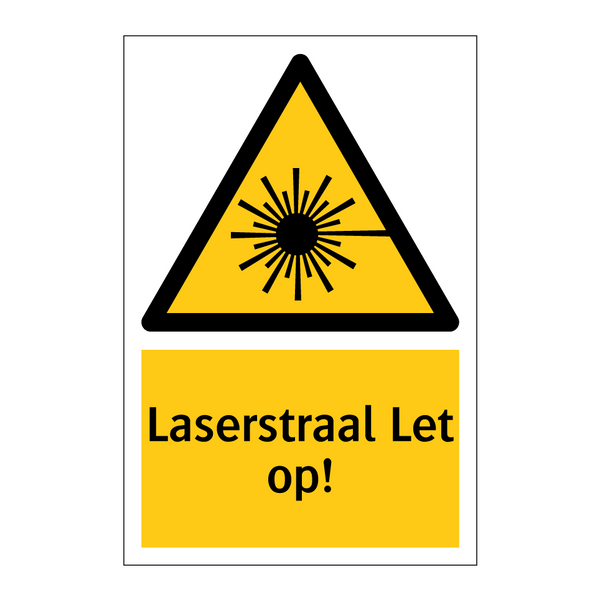 Laserstraal Let op!