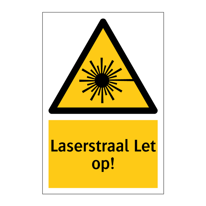 Laserstraal Let op!