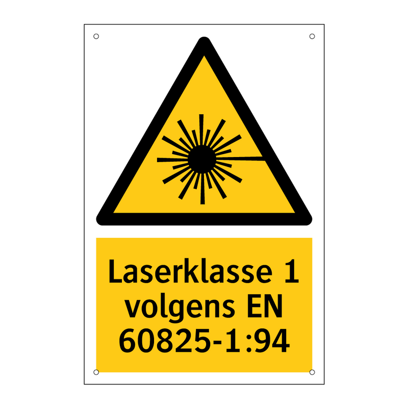 Laserklasse 1 volgens EN 60825-1:94
