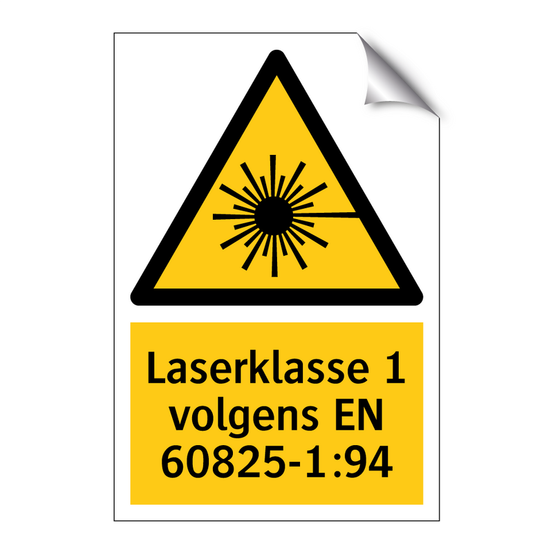 Laserklasse 1 volgens EN 60825-1:94