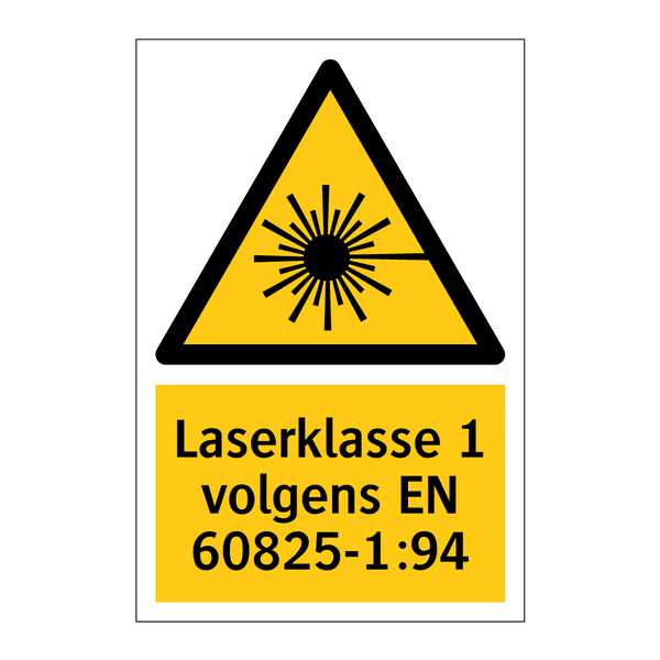 Laserklasse 1 volgens EN 60825-1:94