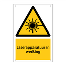 Laserapparatuur in werking