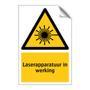 Laserapparatuur in werking