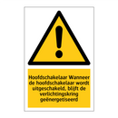 Hoofdschakelaar Wanneer de hoofdschakelaar wordt uitgeschakeld, blijft de verlichtingskring geënergetiseerd