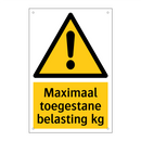 Maximaal toegestane belasting kg