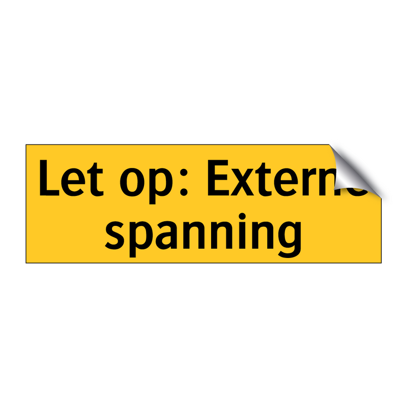 Let op: Externe spanning