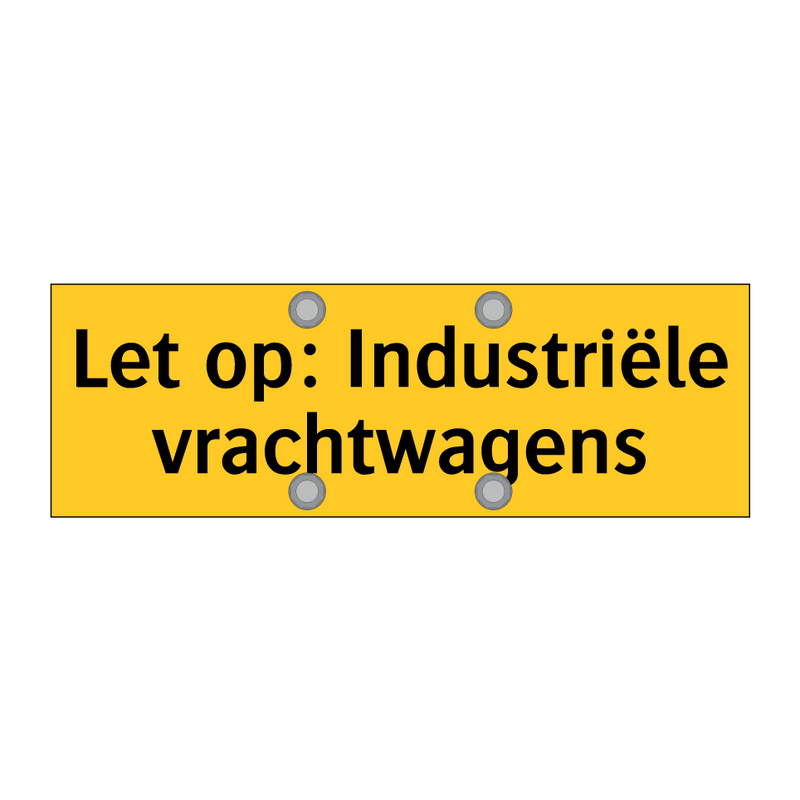 Let op: Industriële vrachtwagens