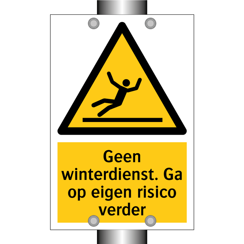 Geen winterdienst. Ga op eigen risico verder