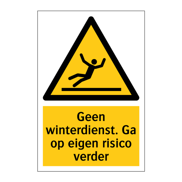 Geen winterdienst. Ga op eigen risico verder